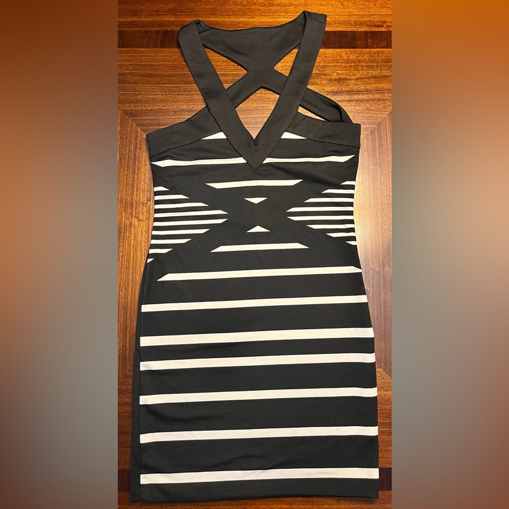 Kardashian Kollection Black & White Bodycon Dress XL